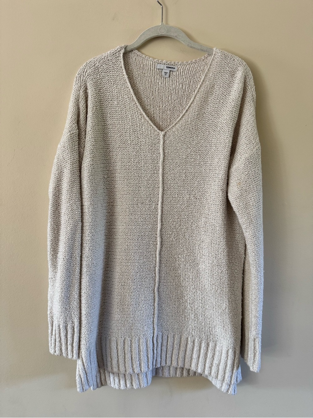 Sonoma Cream V-Neck Knit Sweater